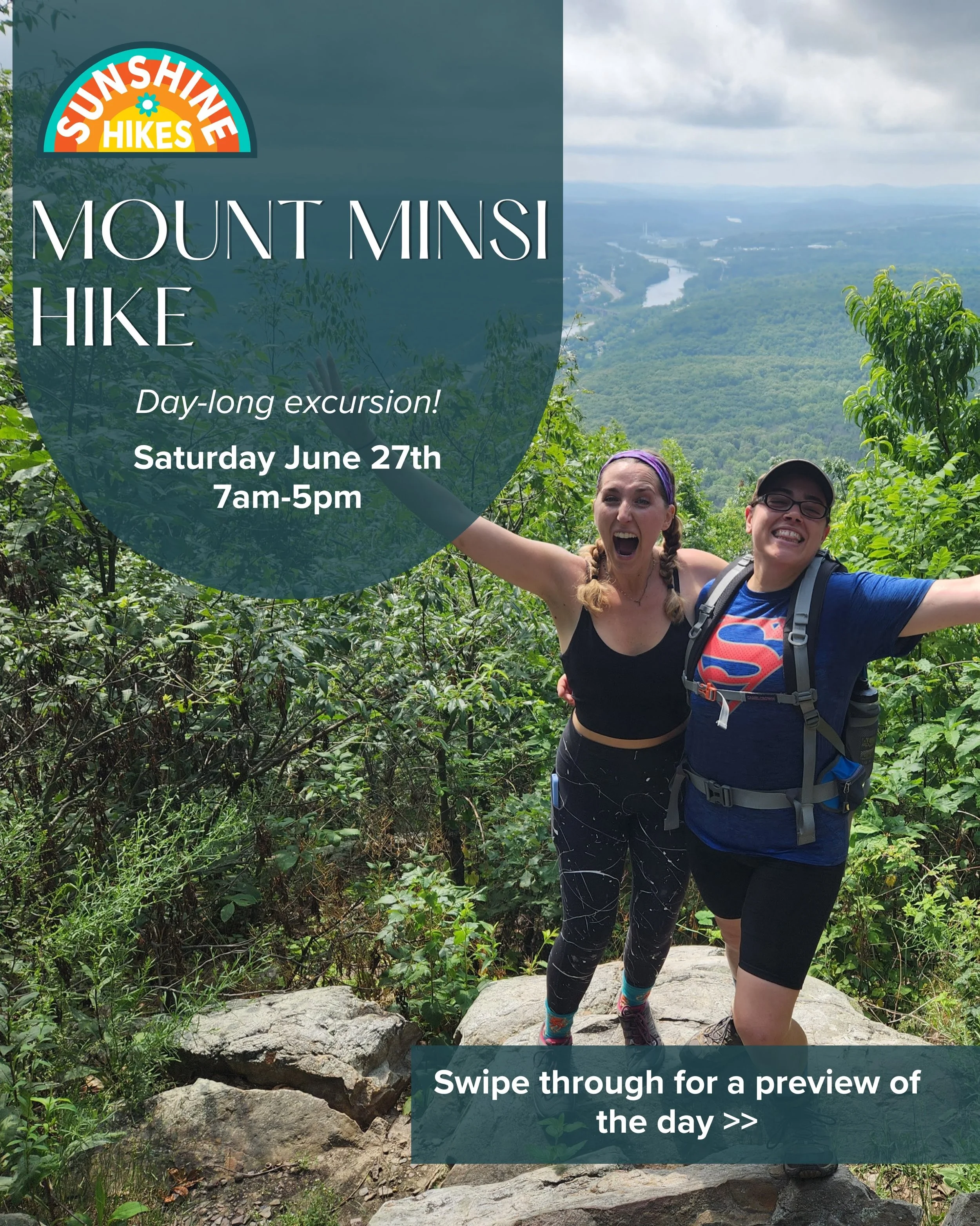 Spots are still available for our Day-long excursion to hike Mount Minsi!! Swipe through to see a preview of the day ➡️

☀️7am-5pm 
📆 Saturday June 27th 
🌿 Transportation, yoga, guided hike &amp; lunch provided!!

Whatcha waiting for?? Sign up toda