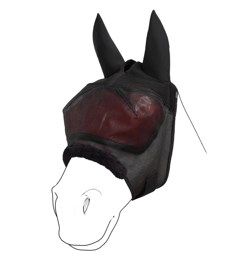 EquiLenz™: 3-in-1 horse mask with interchangeable lenses for science-backed rest, turnout, and dirt/debris protection. 