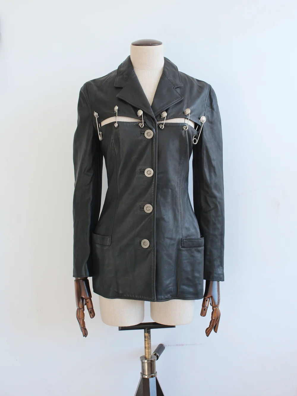 Gianni Versace S/S94 Leather Safety Pin Jacket — Un-Natural Selection