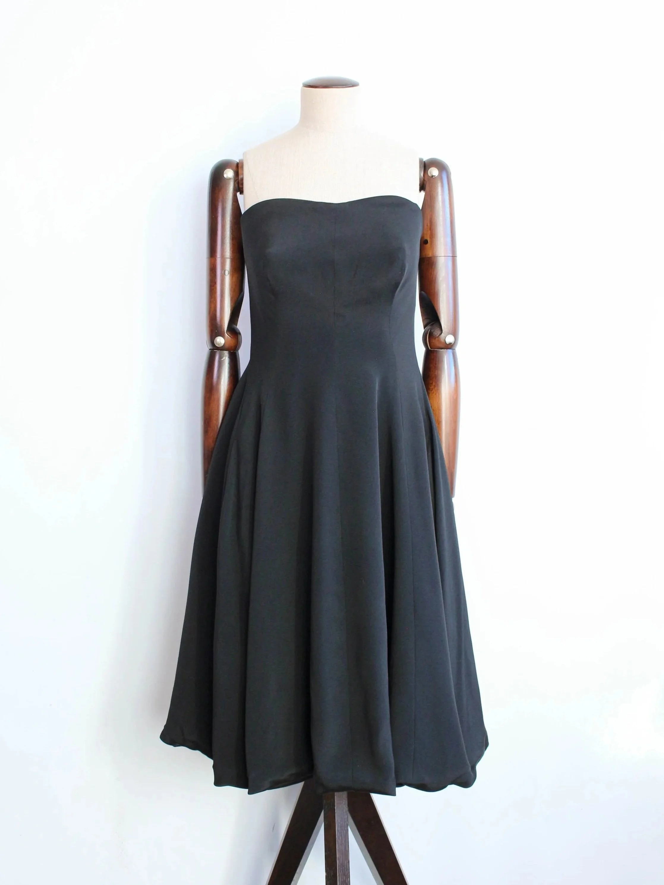 Yohji Yamamoto A/W07 Black Silk Bustier Dress