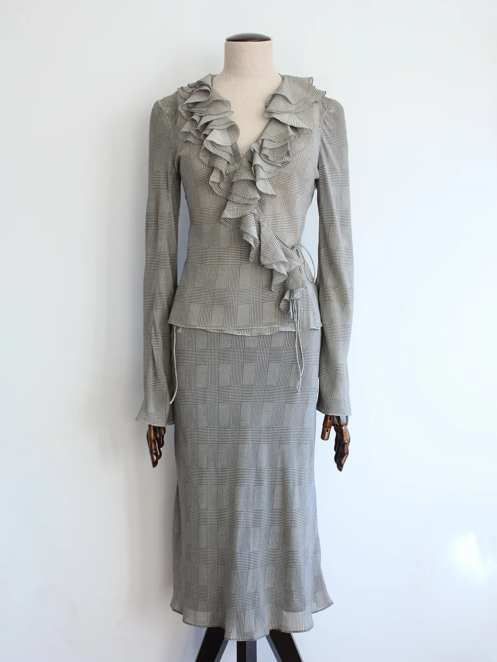 Dior by Galliano 2002 Silk Chiffon Ruffled Blouse and Skirt — Un 