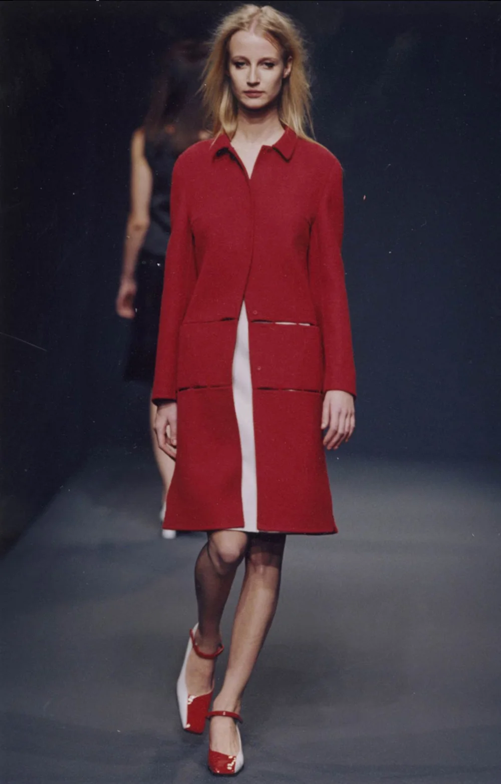 Prada A/W98 Red Wool Stitched Coat — Un-Natural Selection