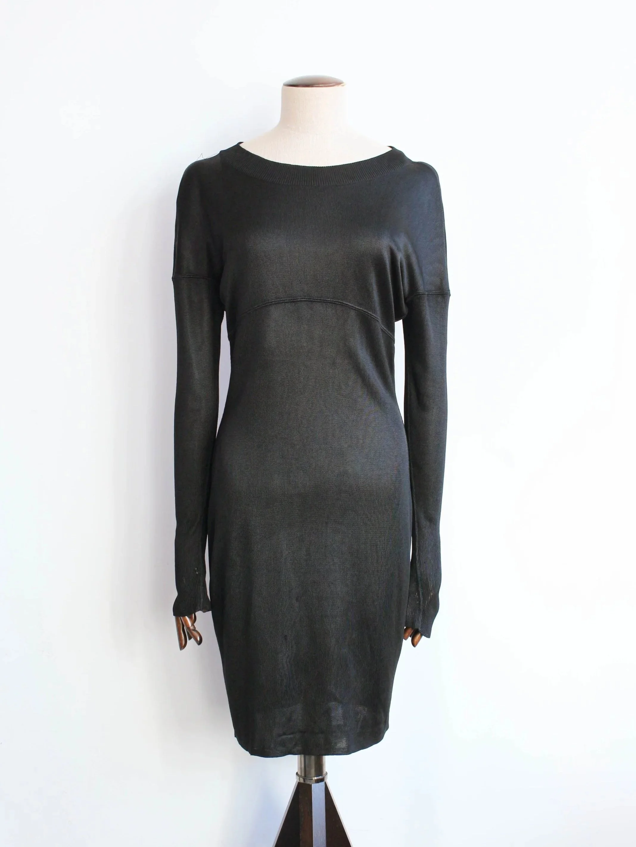 Alaïa A/W86 Black Longsleeve Jersey Knit Dress