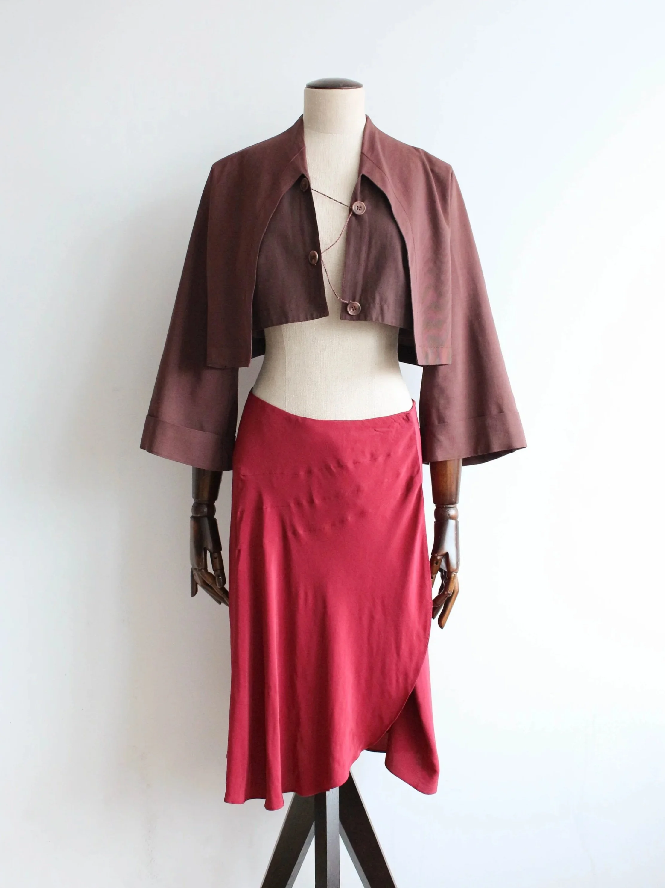 John Galliano S/S89 'Charles James' Bolero Jacket and Wrap Skirt Ensemble