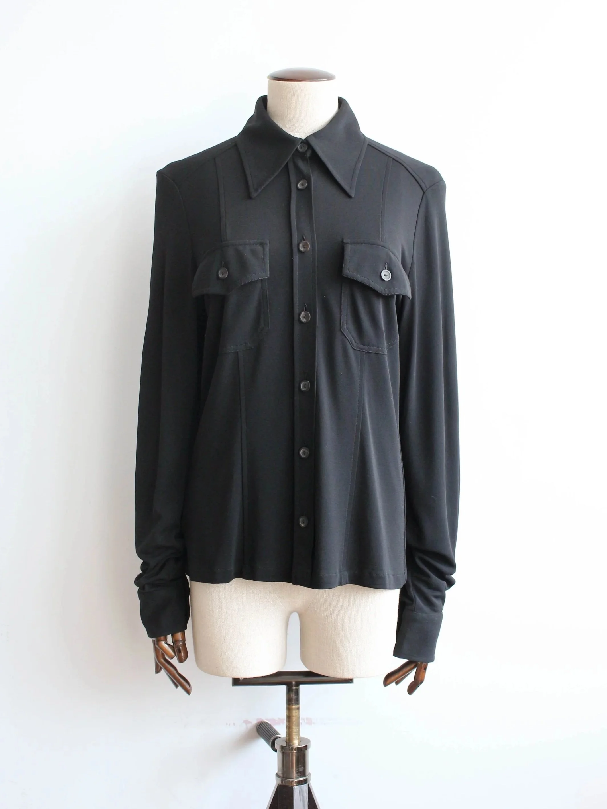 Gucci by Tom Ford S/S96 Black Viscose Buttoned Shirt