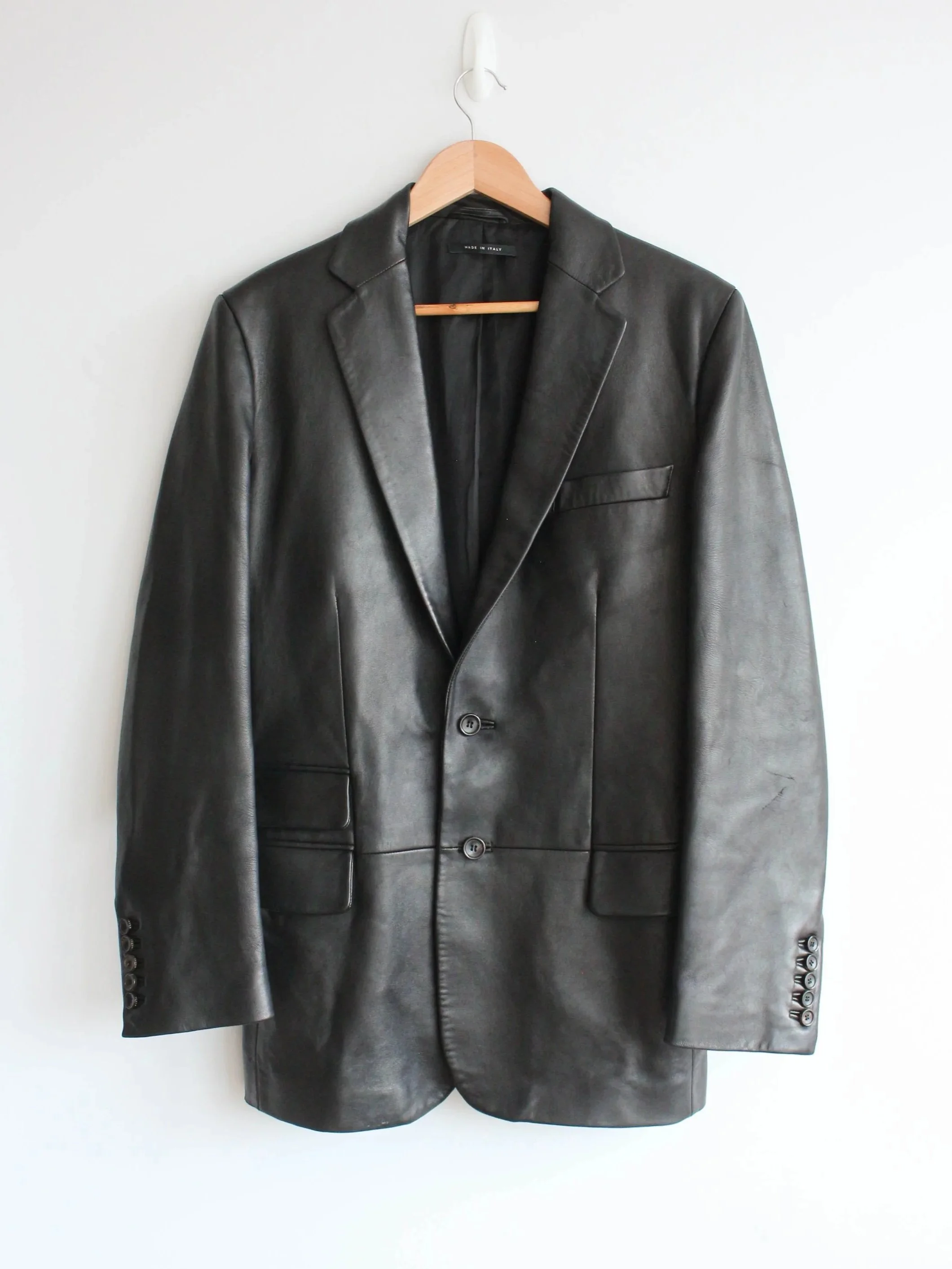 Gucci by Tom Ford Menswear Black Leather Blazer c.1998