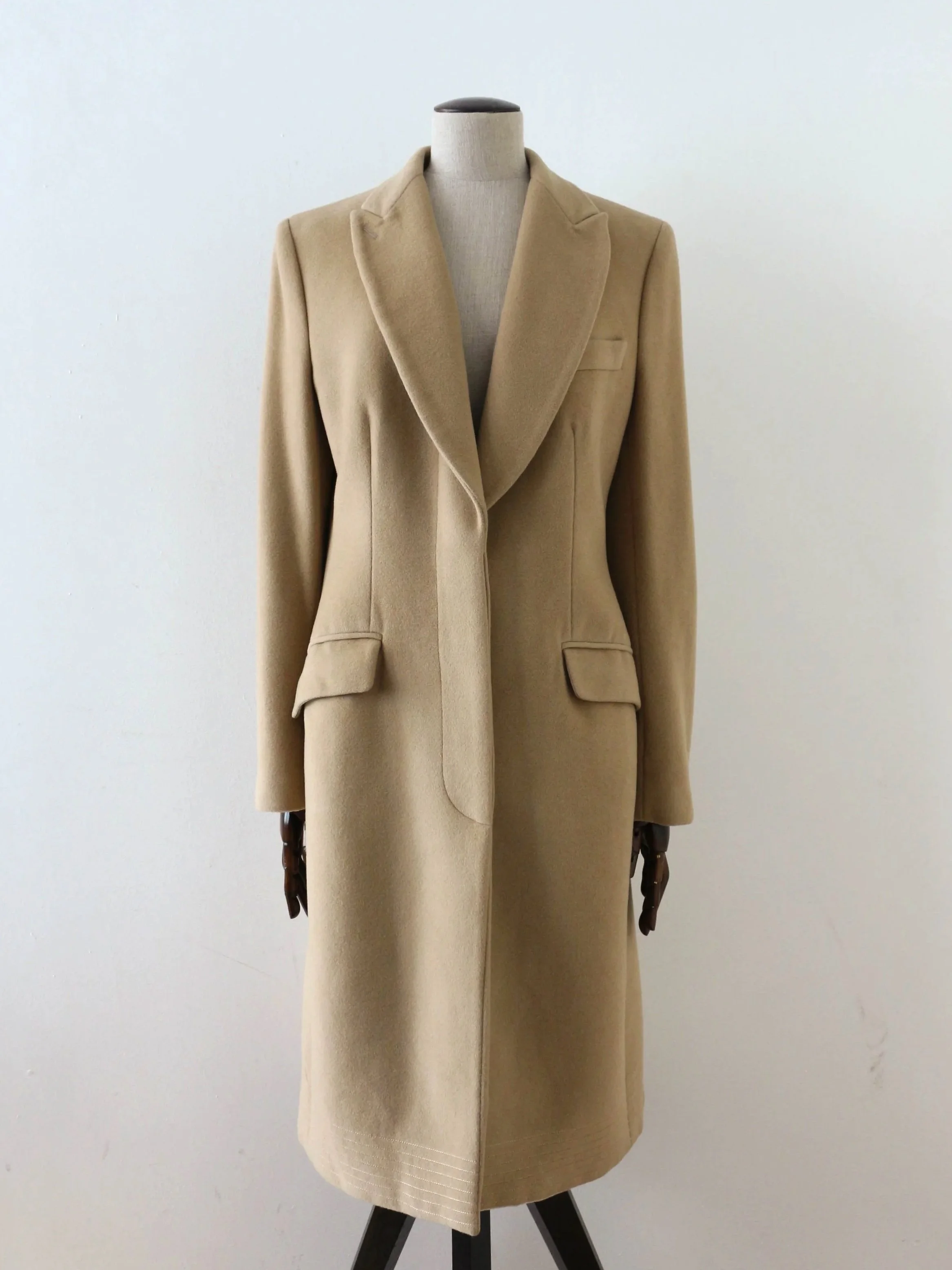 Alexander McQueen F/W01 'What a Merry Go Round' Camel Signed Coat