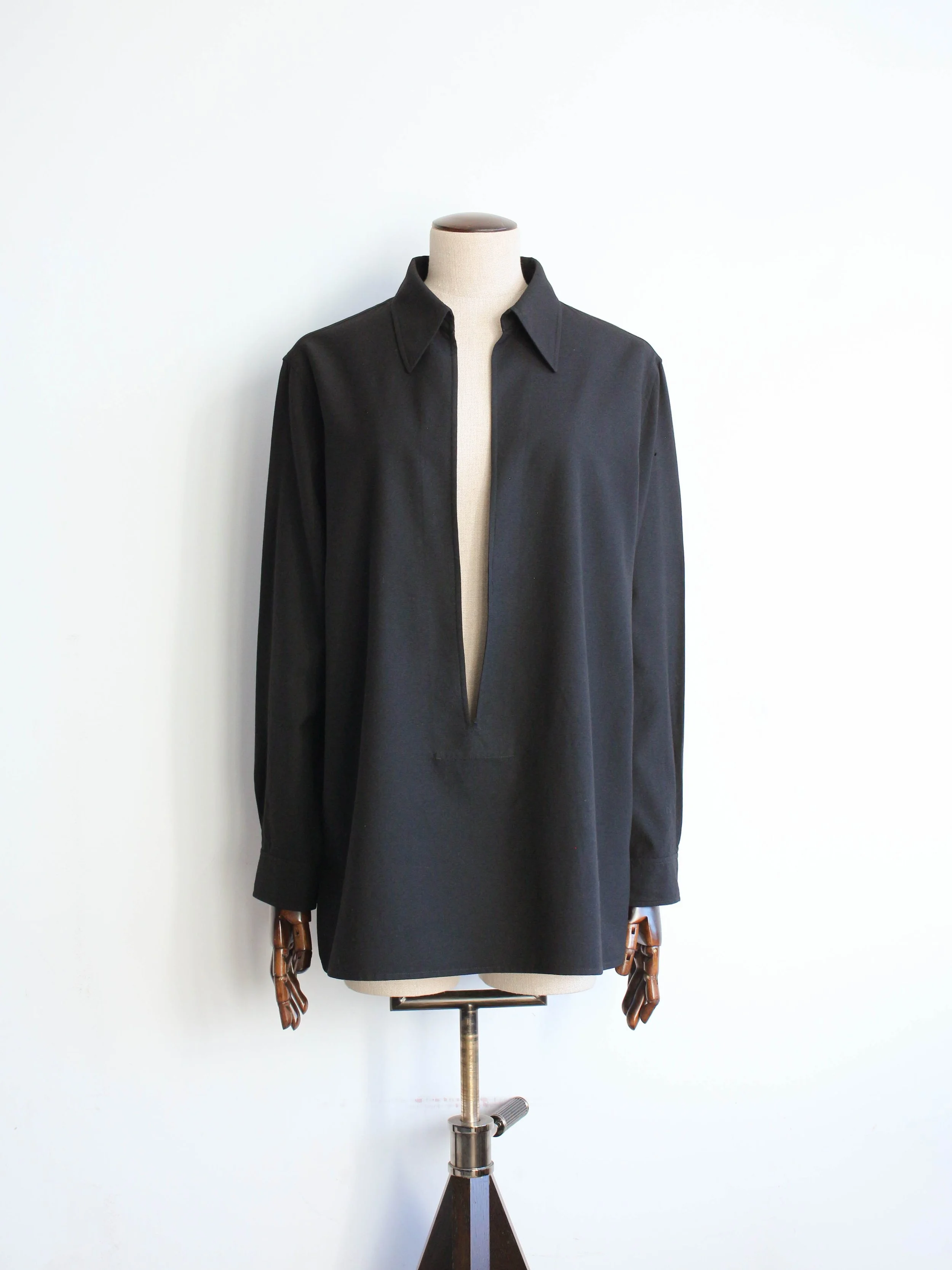 Hermes by Martin Margiela Autumn/Winter 1999 Black Wool Vareuse Shirt