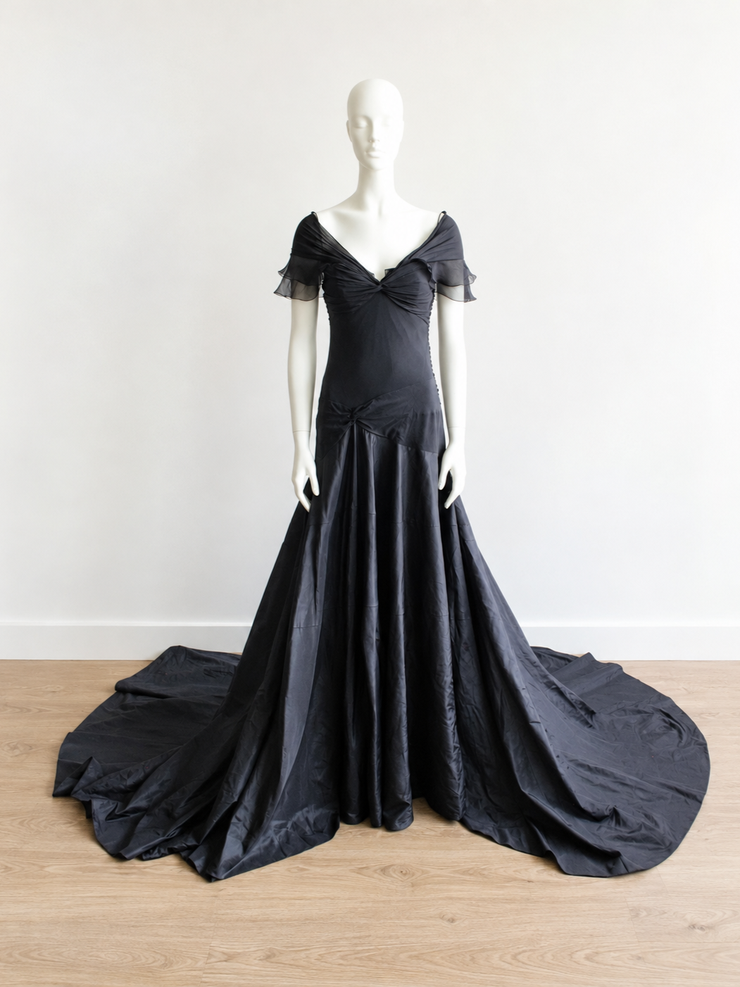 Christian Dior by John Galliano S/S04 Black Silk Trained Gown