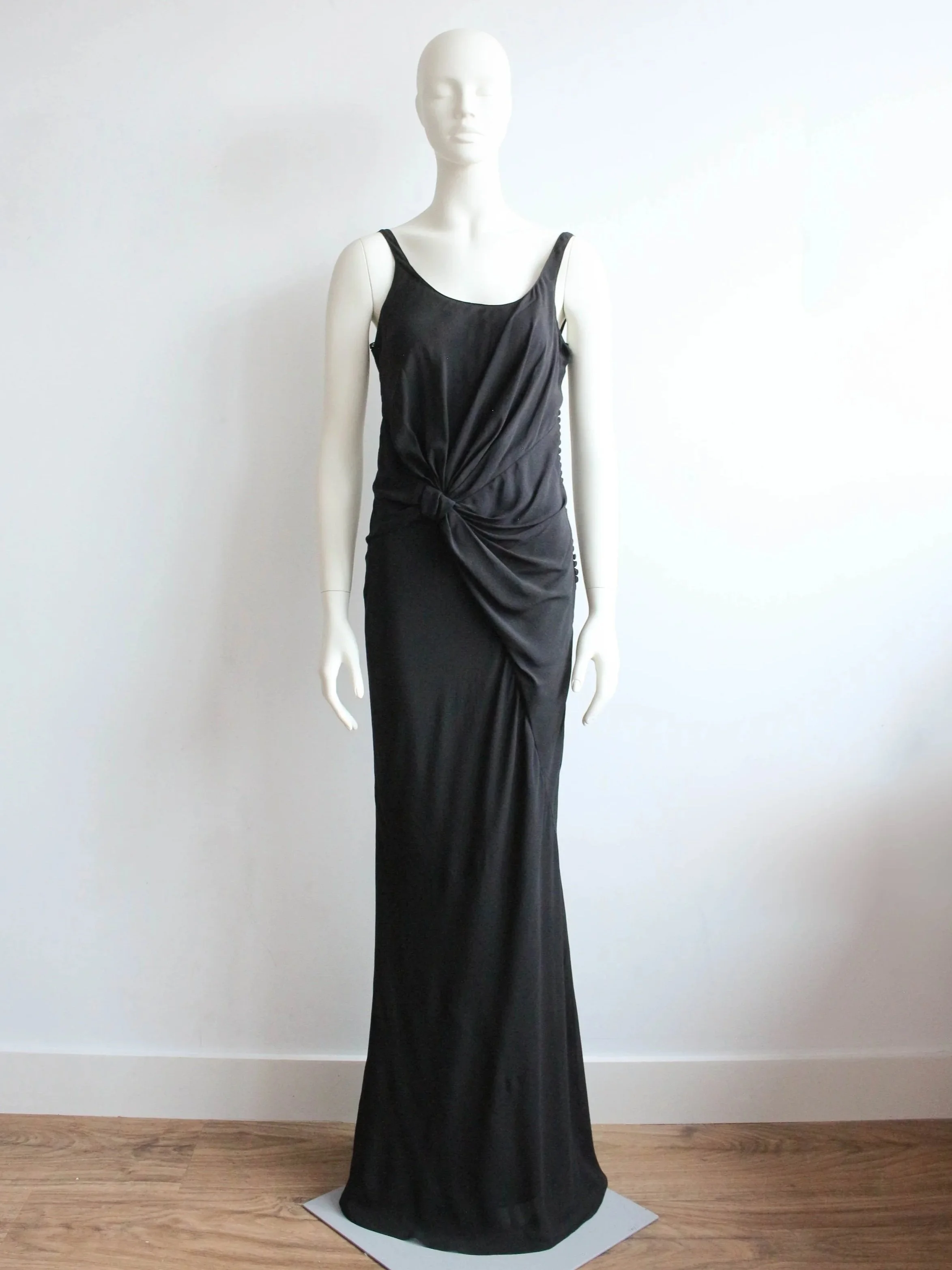 Christian Dior by John Galliano S/S07  Black Silk Draped Dress