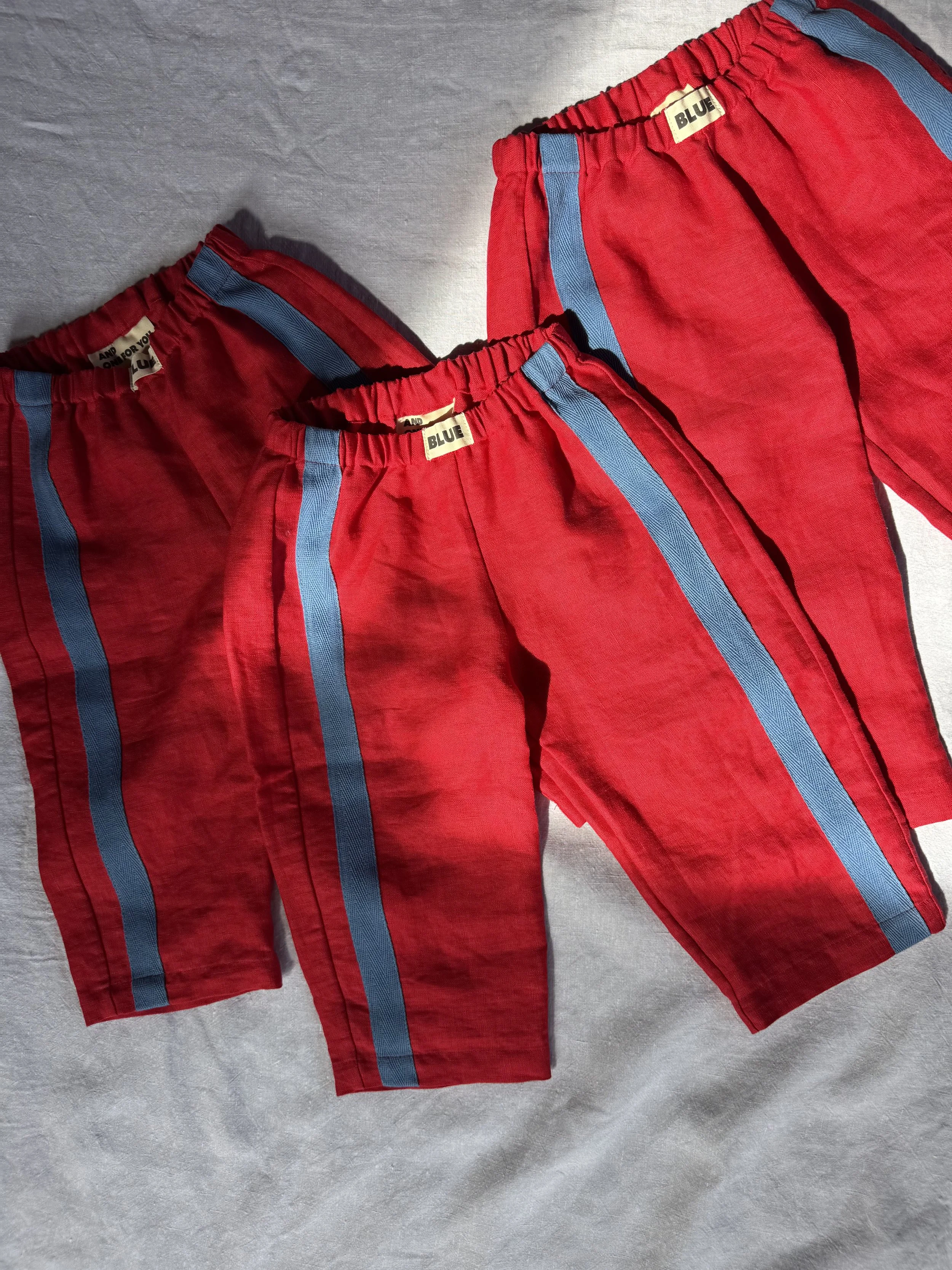 LUCKY PANT - red/blue