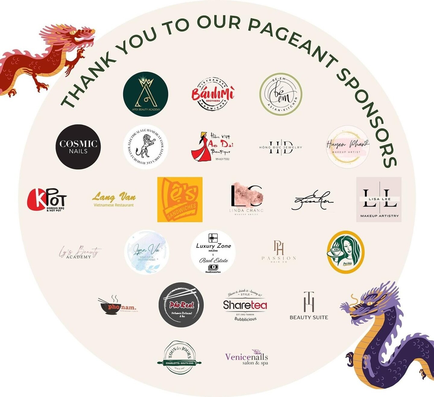 🤩 CH&Uacute;C MỪNG NĂM MỚI! 🥳 VAC is beyond grateful and thankful by the overwhelming support the Vietnamese Community of Charlotte and in surrounding cities has given to the organization. These businesses have worked with us over the last few mont