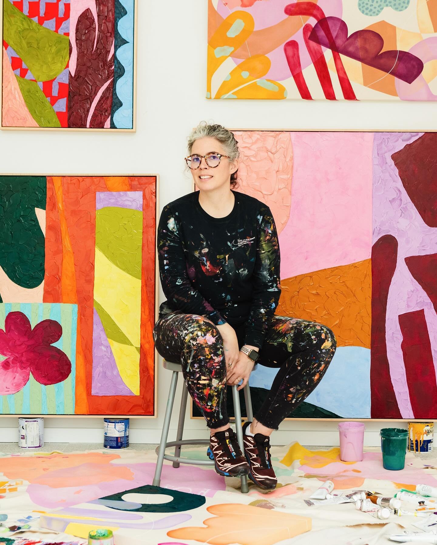 Multidisciplinary artist Alex Proba&rsquo;s ( @alexproba ) new body of work, &lsquo;The Whispers Inside&rsquo; at @uprisenyc in New York, draws inspiration from the influence of her grandmother&mdash;the paintings full of vibrant colour and boundless