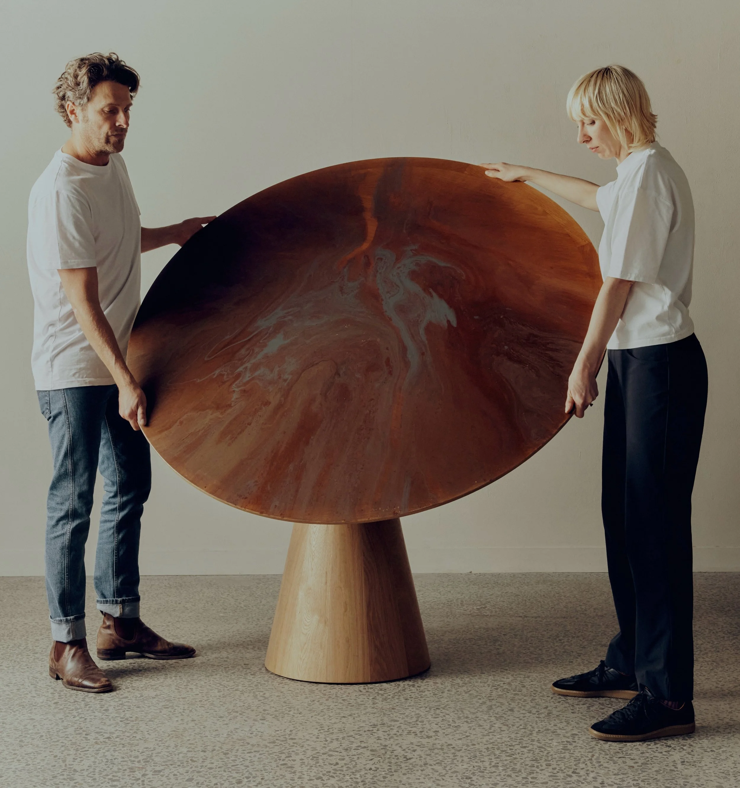 Jessie French of @other_matter introduces MarbleWood, an algae-derived marbled surface, and a new seating range upholstered in Other Matter Leather, both created with @madebymorgen for Melbourne Design Week.

Tap the link in bio to discover more 🧪✨
