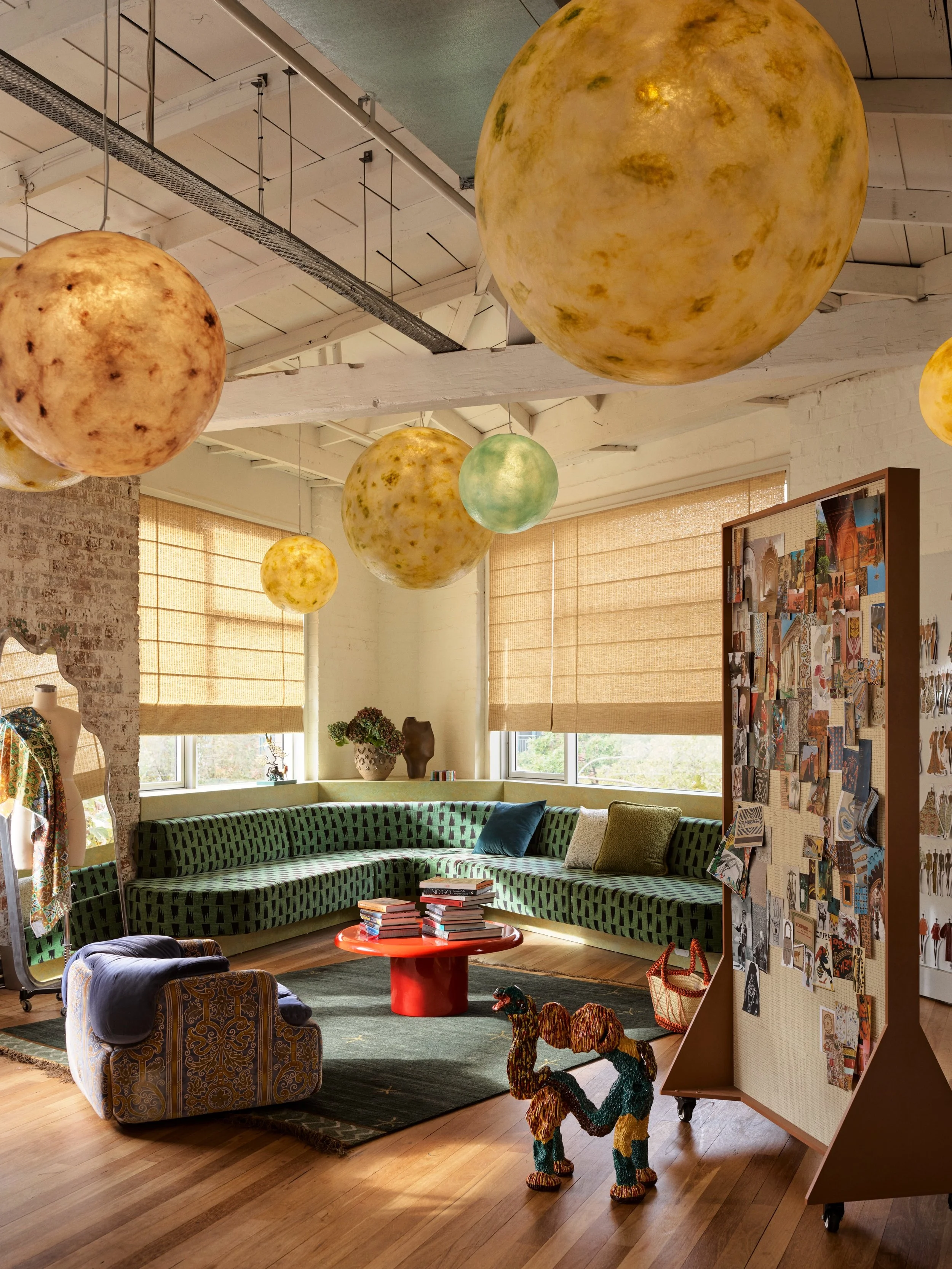 Designed by @ysg.studio &ndash; the @alemais.official Sydney HQ channels the fashion label&rsquo;s world through colour, pattern and surrealism&hellip; the space unfolding as part studio, part fantasy.

Read the feature on hunterandfolk.com&ndash;lin