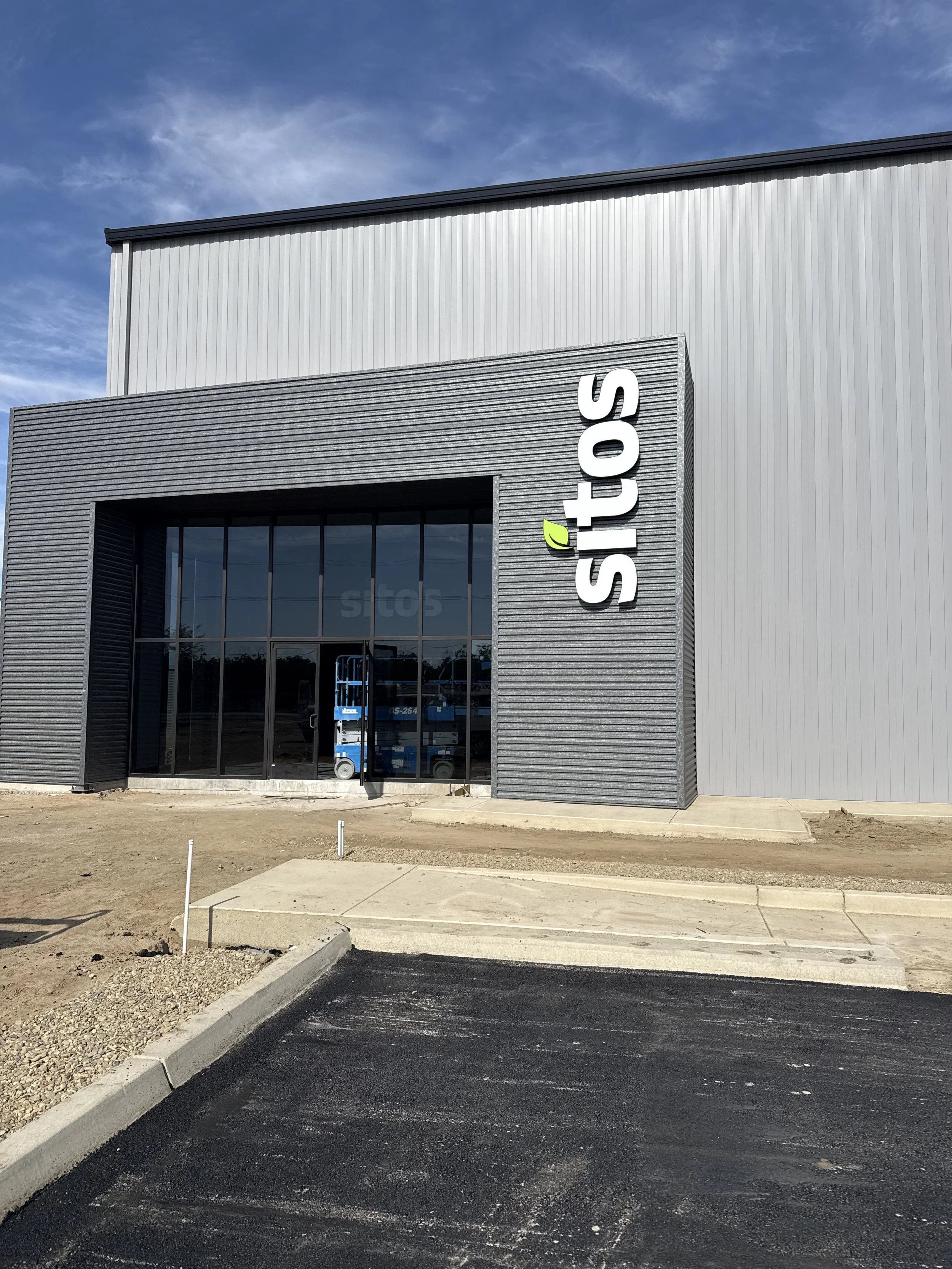Commercial-scale biochar production equipment at Sitos Group’s California facility