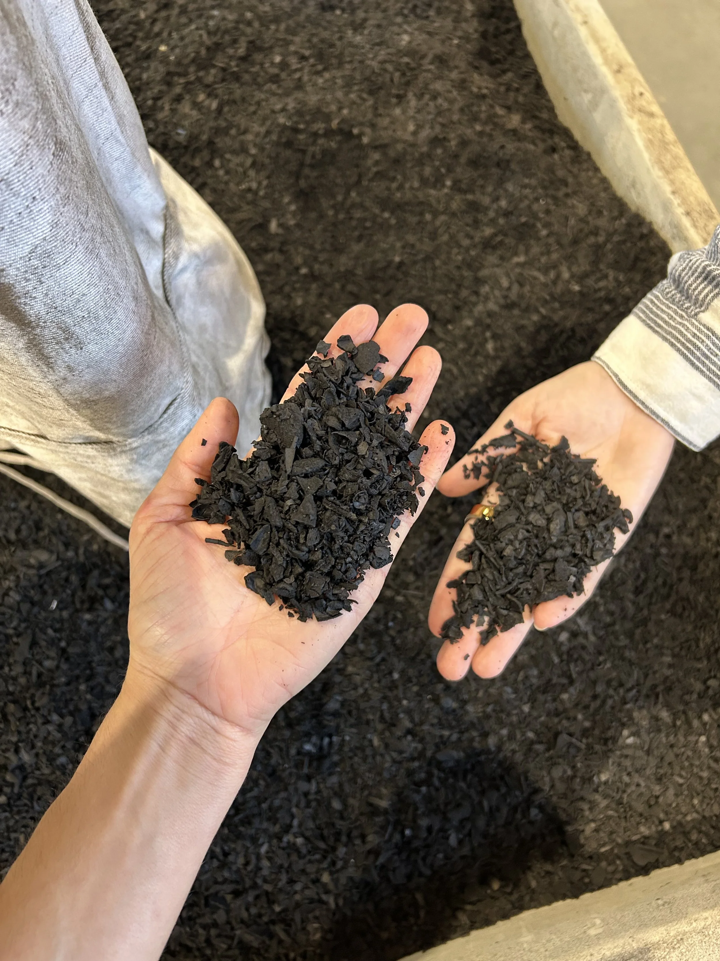 Sitos Group team producing biochar from agricultural biomass