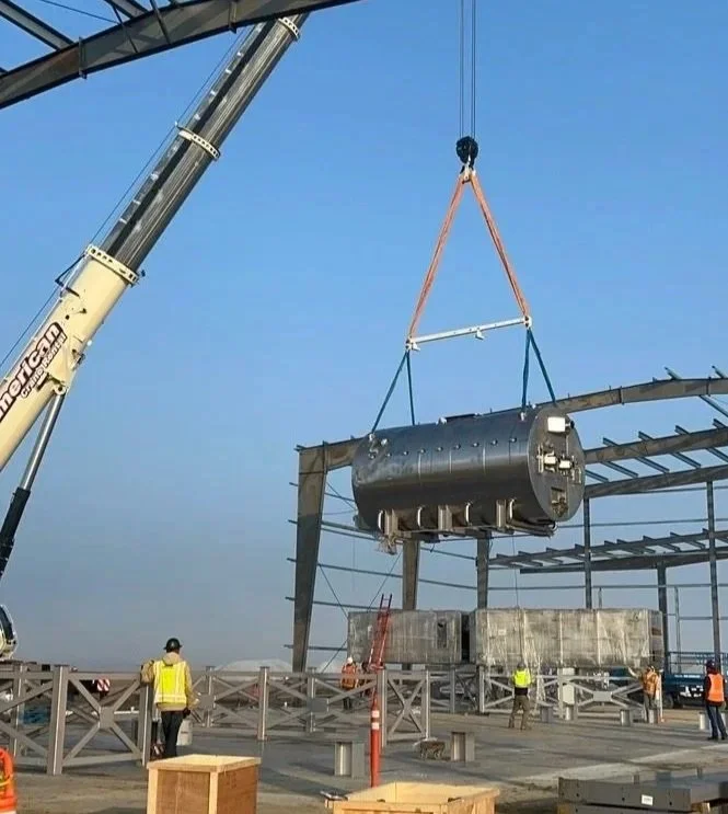 Commercial-scale biochar production equipment at Sitos Group’s California facility