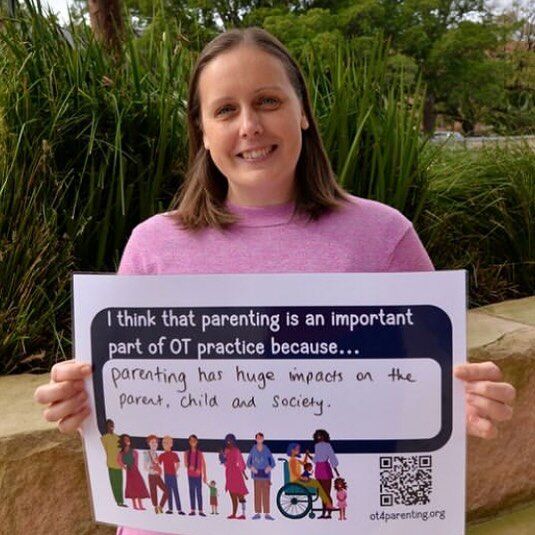 Bronwyn Simpson is an OT and she thinks that parenting is an important part of OT practice because... &ldquo;parenting has huge impacts on the parent, child and society.&quot;

Thank you Bronwyn!

To participate in the survey investigating  how OTs a