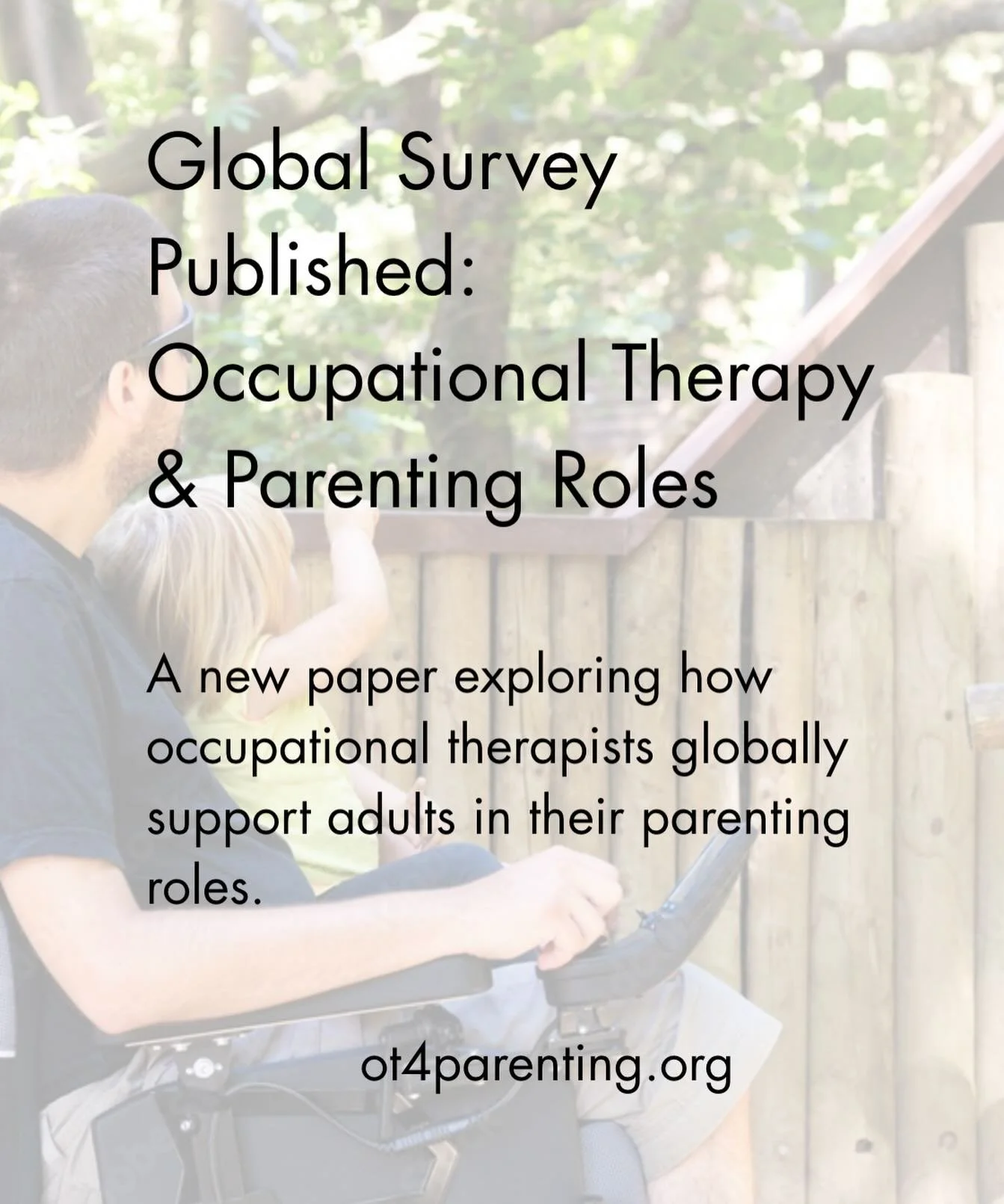 New Global Survey Published &mdash; Occupational Therapy &amp; Parenting Roles

We&rsquo;re thrilled to share that our international research team has published a new paper exploring how occupational therapists globally support adults in their parent