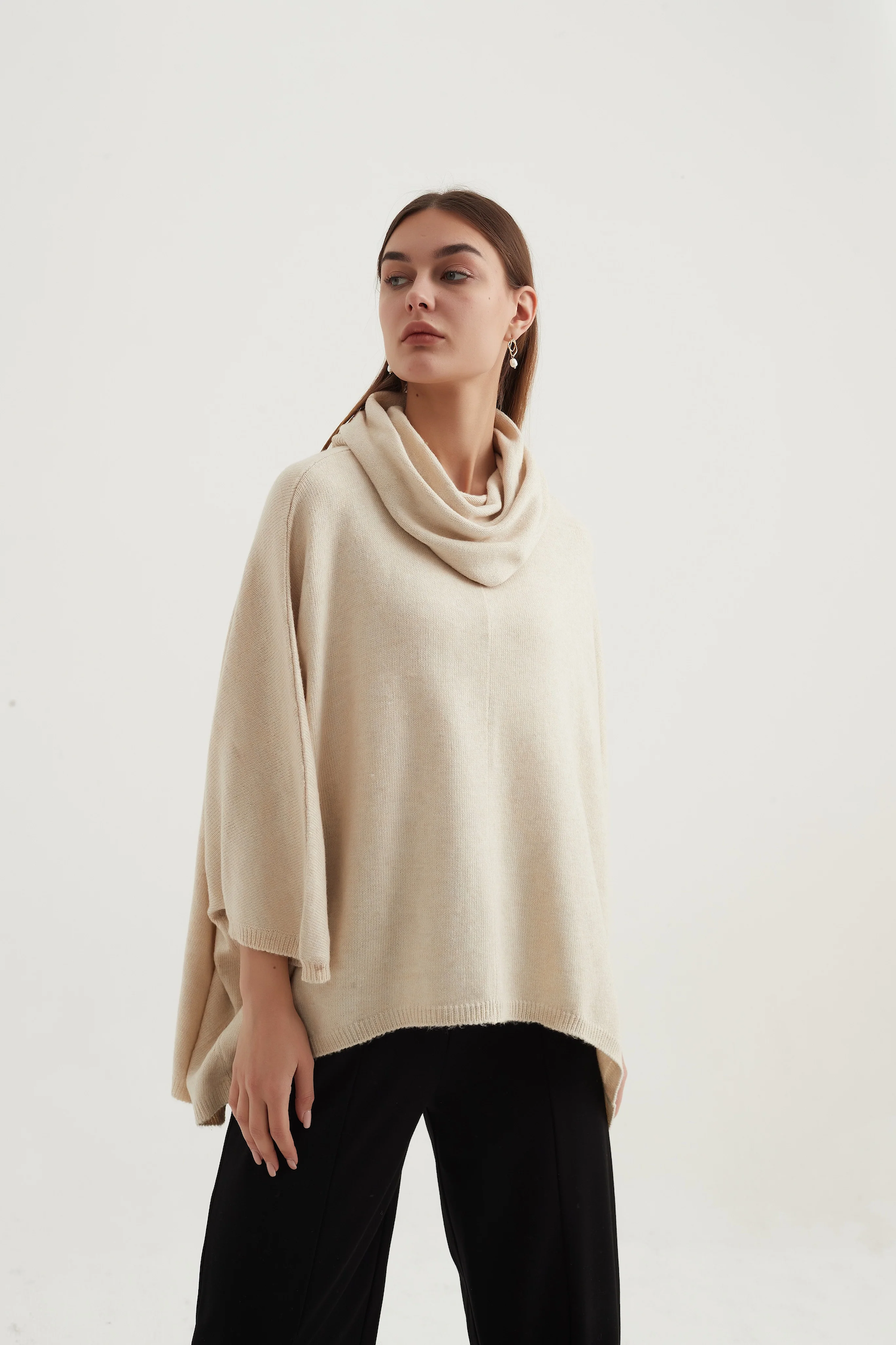 Tirelli Funnel Neck Shawl Black — Oh So Pretty