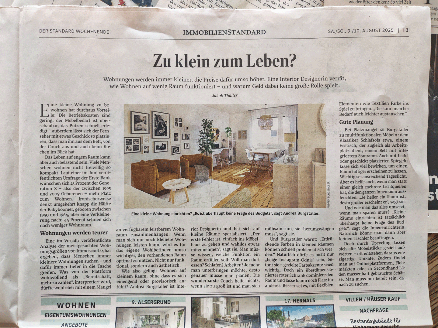 Kleine Räume, große Wirkung – meine Tipps aus dem der Standard-Interview
