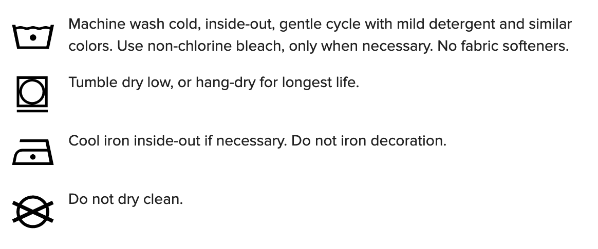 T-shirt washing instructions