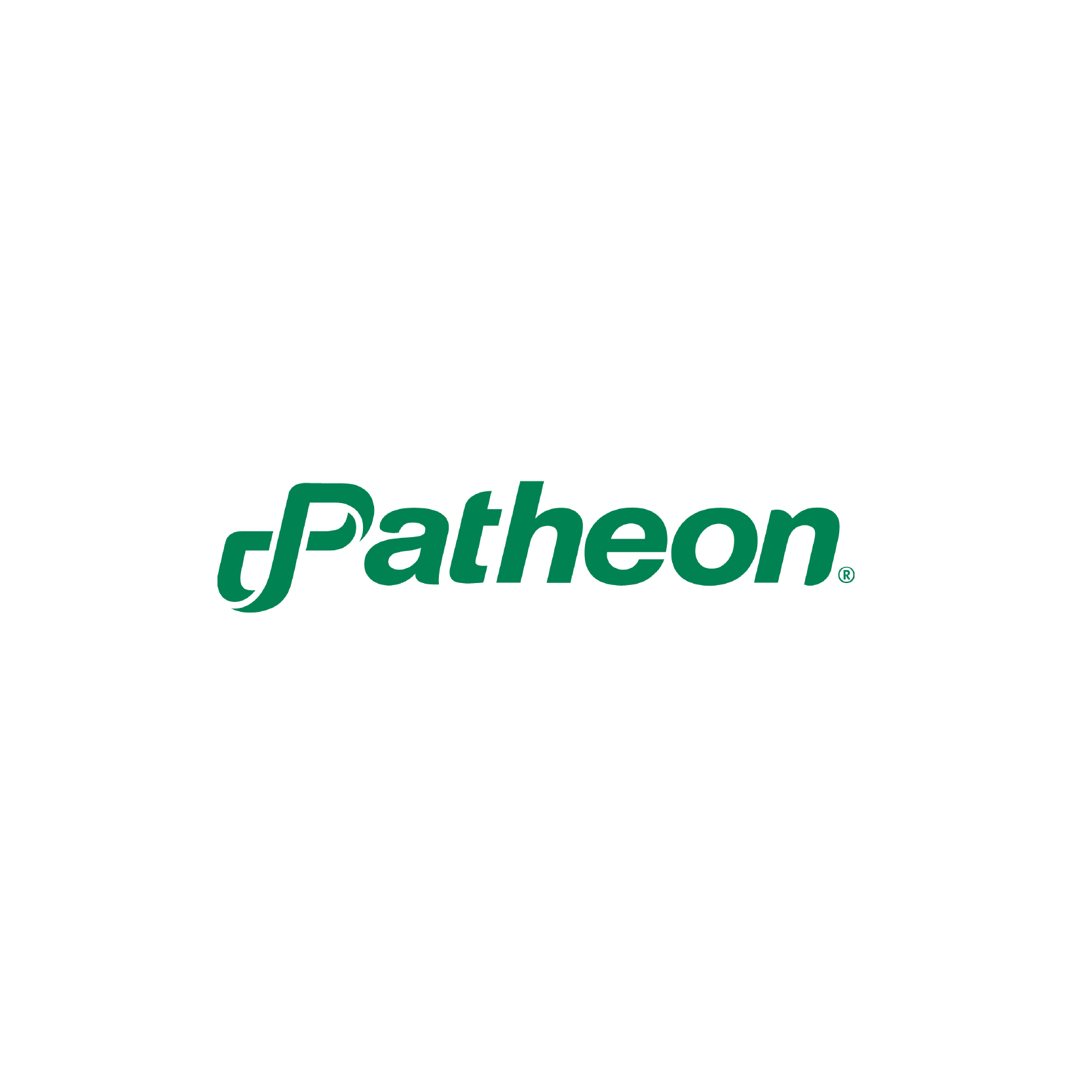 Patheon logo in green text on a white background.