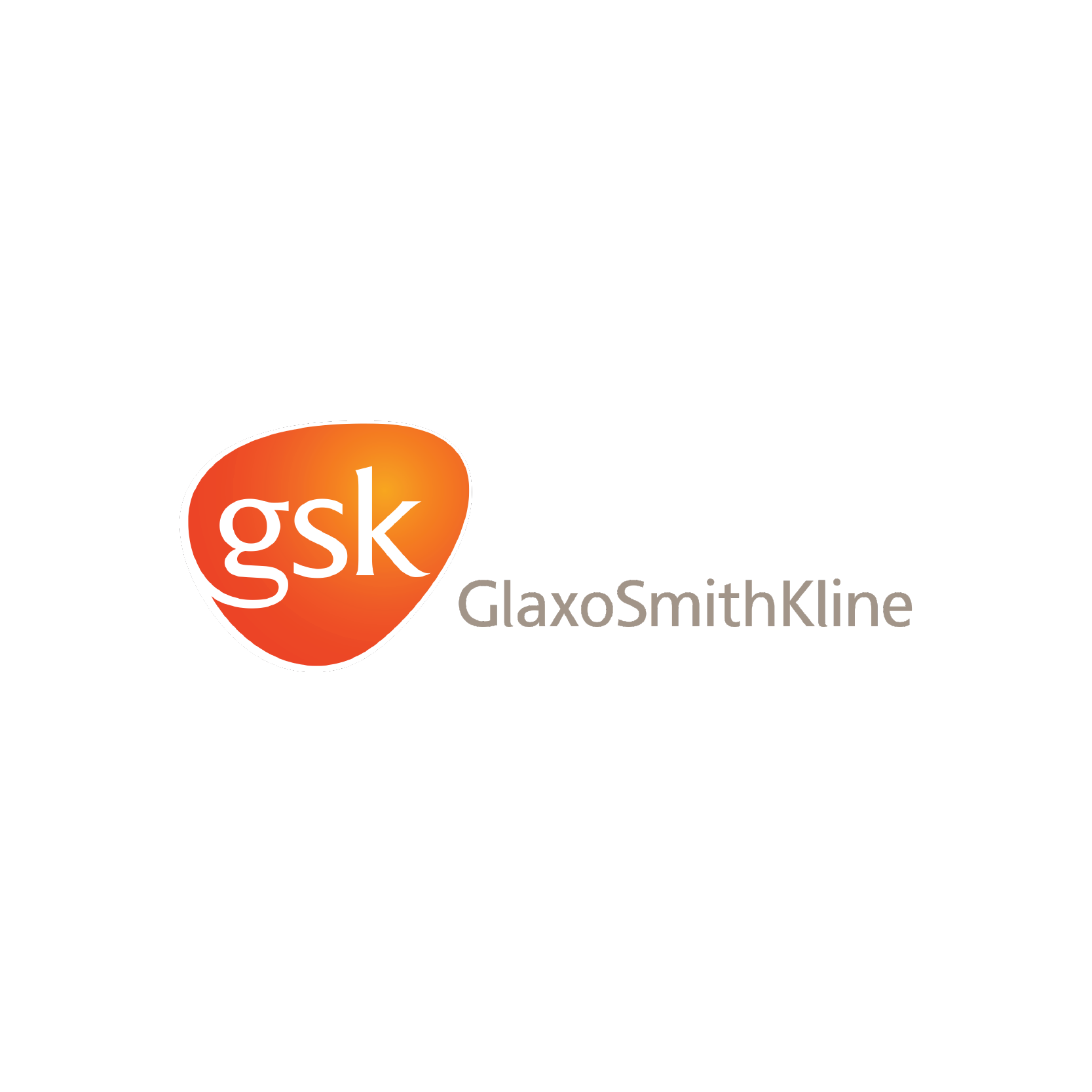 The GlaxoSmithKline logo with a stylized orange and red icon and the company name in gray text.
