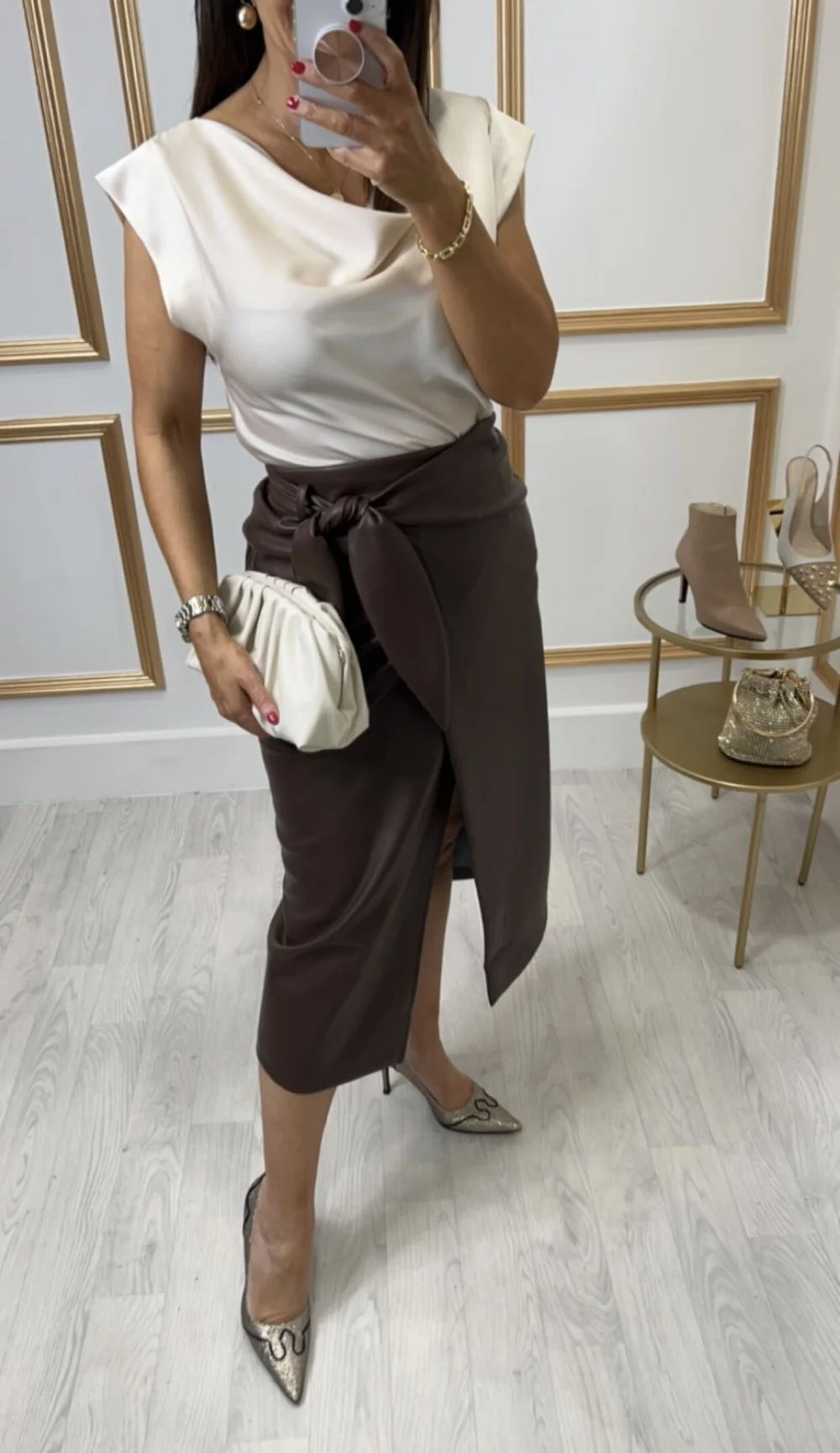 Midi pencil skirt leather cheap