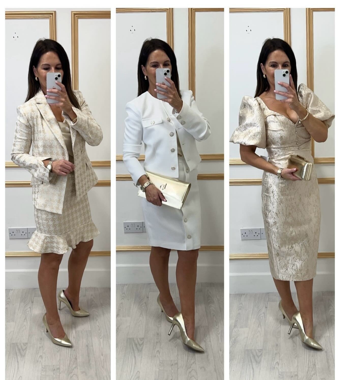 🥂🤍💫 Neutrals&hellip;as much as I love colour neutral whites, creams &amp; golds will always be my favourite.

These beautiful outfits are all in store Exclusives only. Visit us in store to check out our full selection of occasion wear.

Fiona x
#n