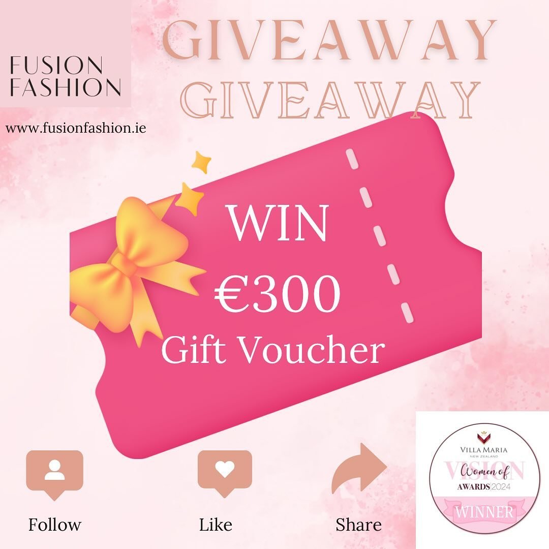 🎉🩷 COMPETITION - WIN a &euro;300 Voucher 🩷🎉 
To celebrate Winning our fabulous AWARD at the weekend we are giving away a &euro;300 voucher.
How to Enter:
1. Like our Instagram page @fusionfashionmoycullen 
2. Tag your bestie 
2. Share this post t
