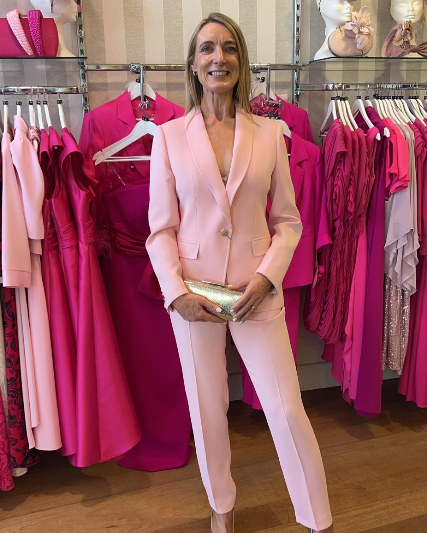 🌸🥂 New&hellip;.it comes in pink too! how stunning is this Suit. You can almost feel the quality &amp; tailoring from the photos. We Love the soft baby pink colour.

Lottie Suit &euro;344

Shop online now or visit us in store 
Fiona x
#newarrivals #