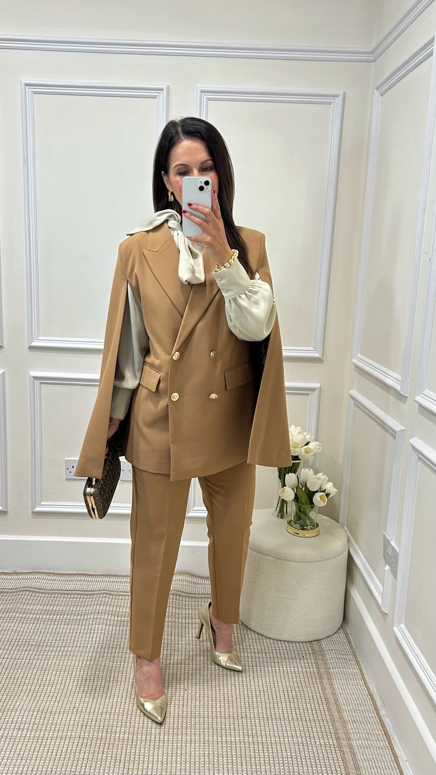 SALMA CAMEL CAPE  SUIT