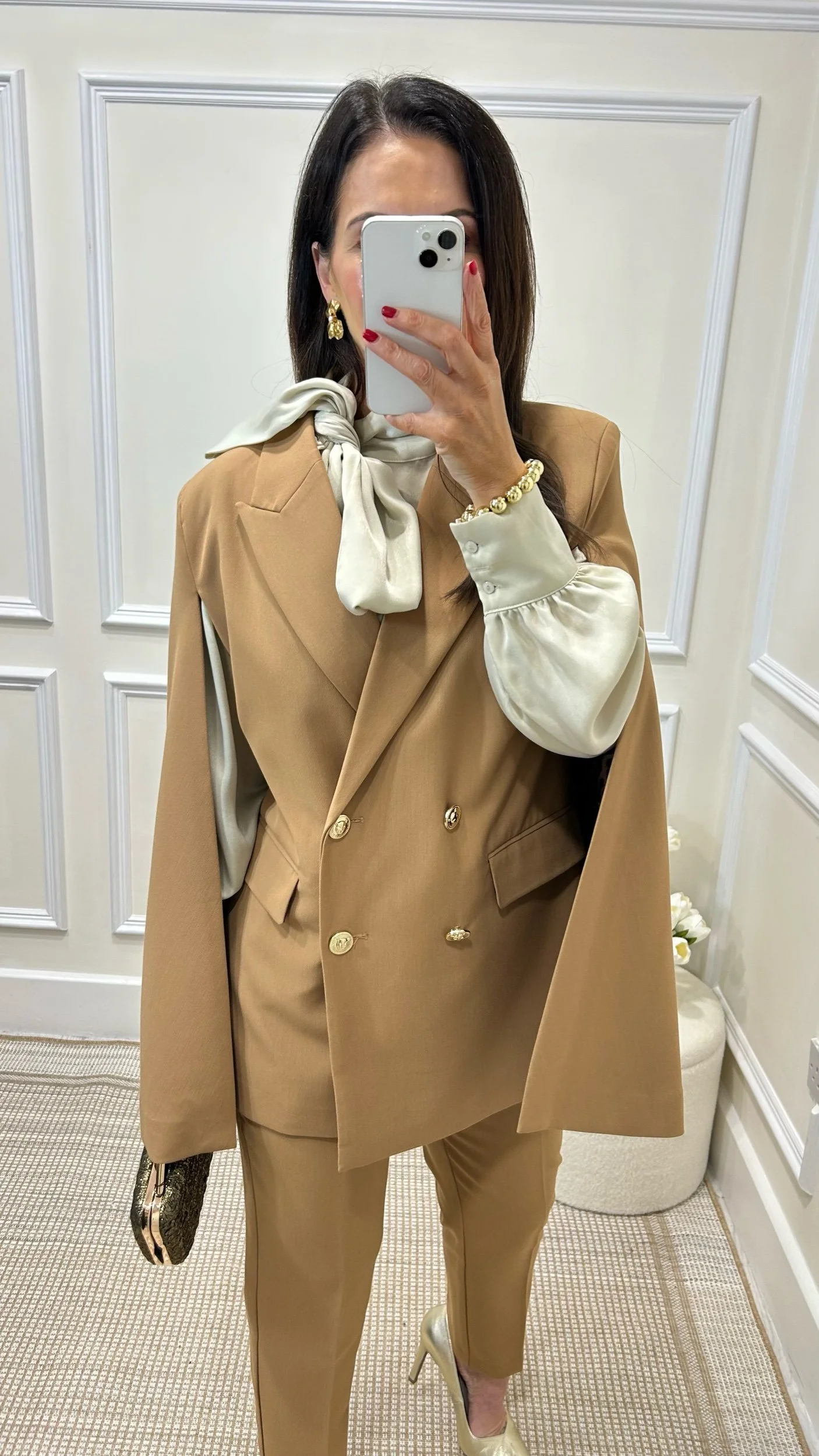 SALMA CAMEL CAPE  SUIT
