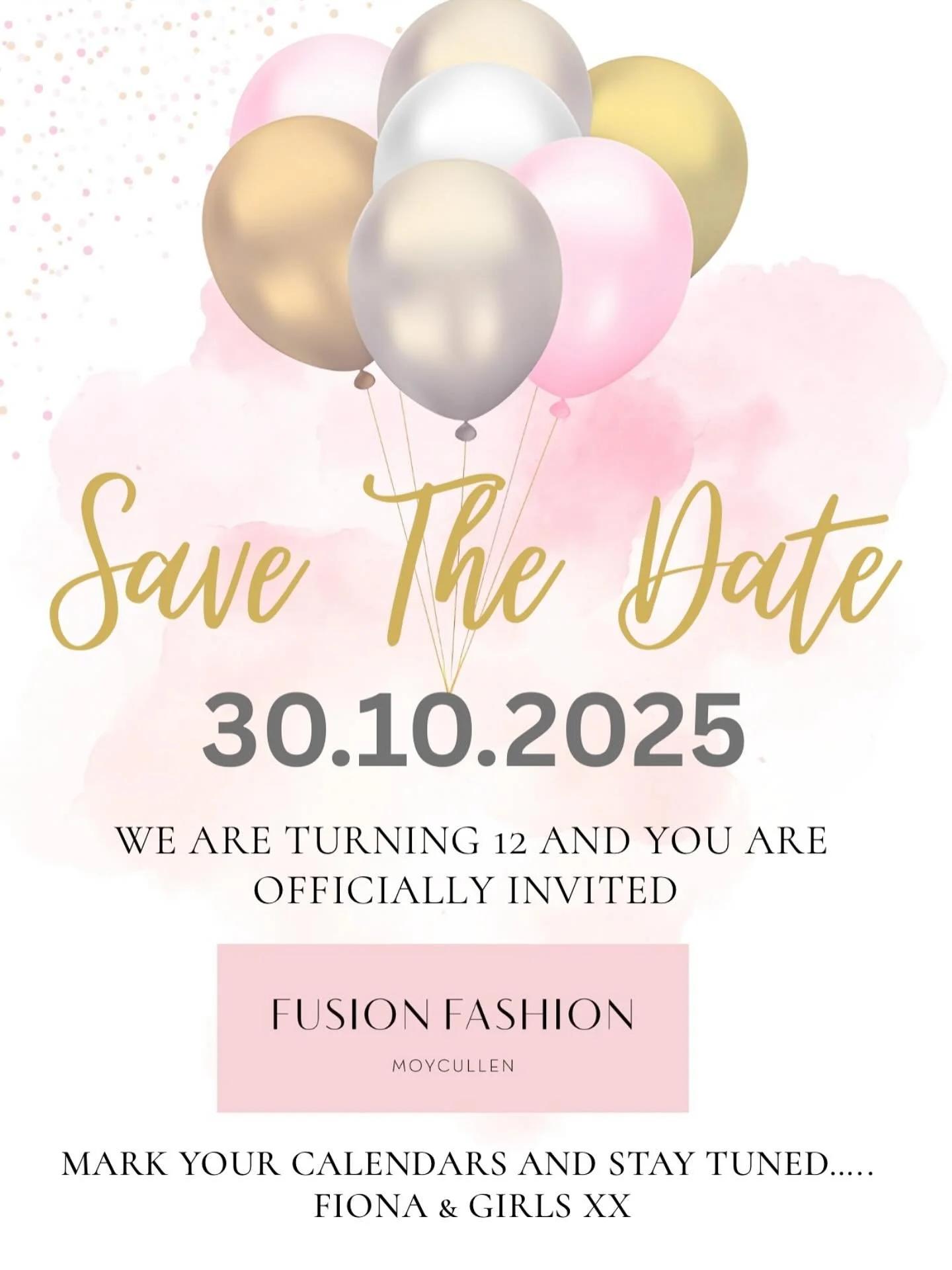 🎈Save The Date&hellip;..
#birthday #celebration #12yearsinbusiness 
Fiona x