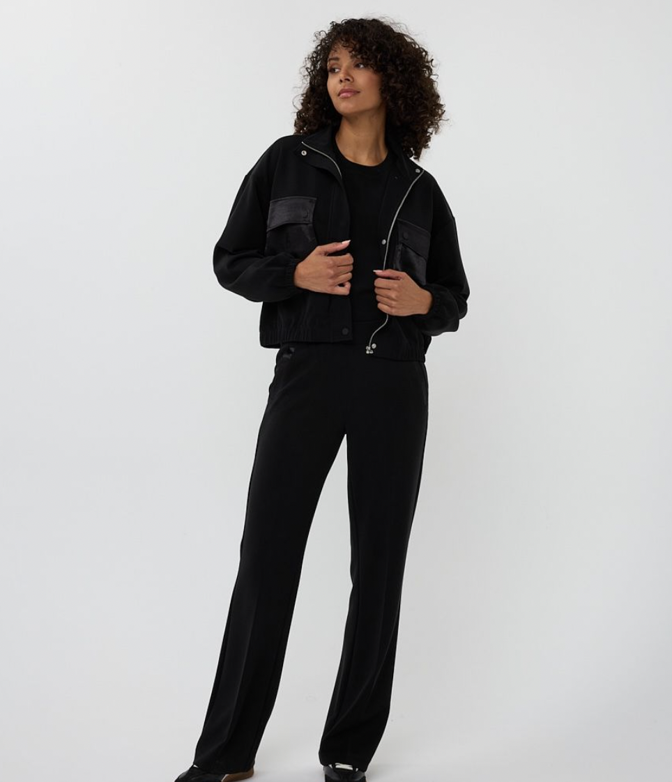 EMER BLACK AND SATIN POCKET JACKET