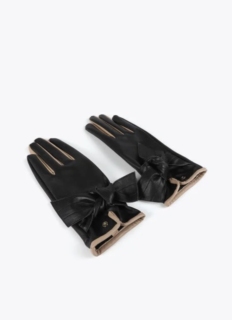 LOLA CASA MIA BLACK & CREAM BOW GLOVE