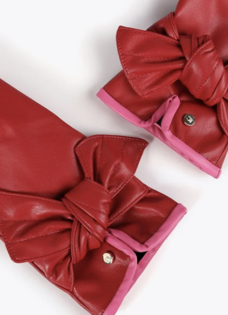 LOLA CASA MIA RED & PINK BOW GLOVE