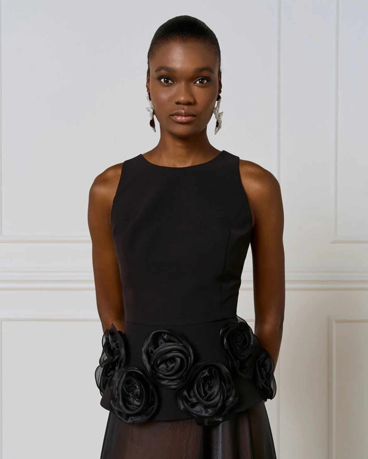 RILEY BLACK FLOWER TOP