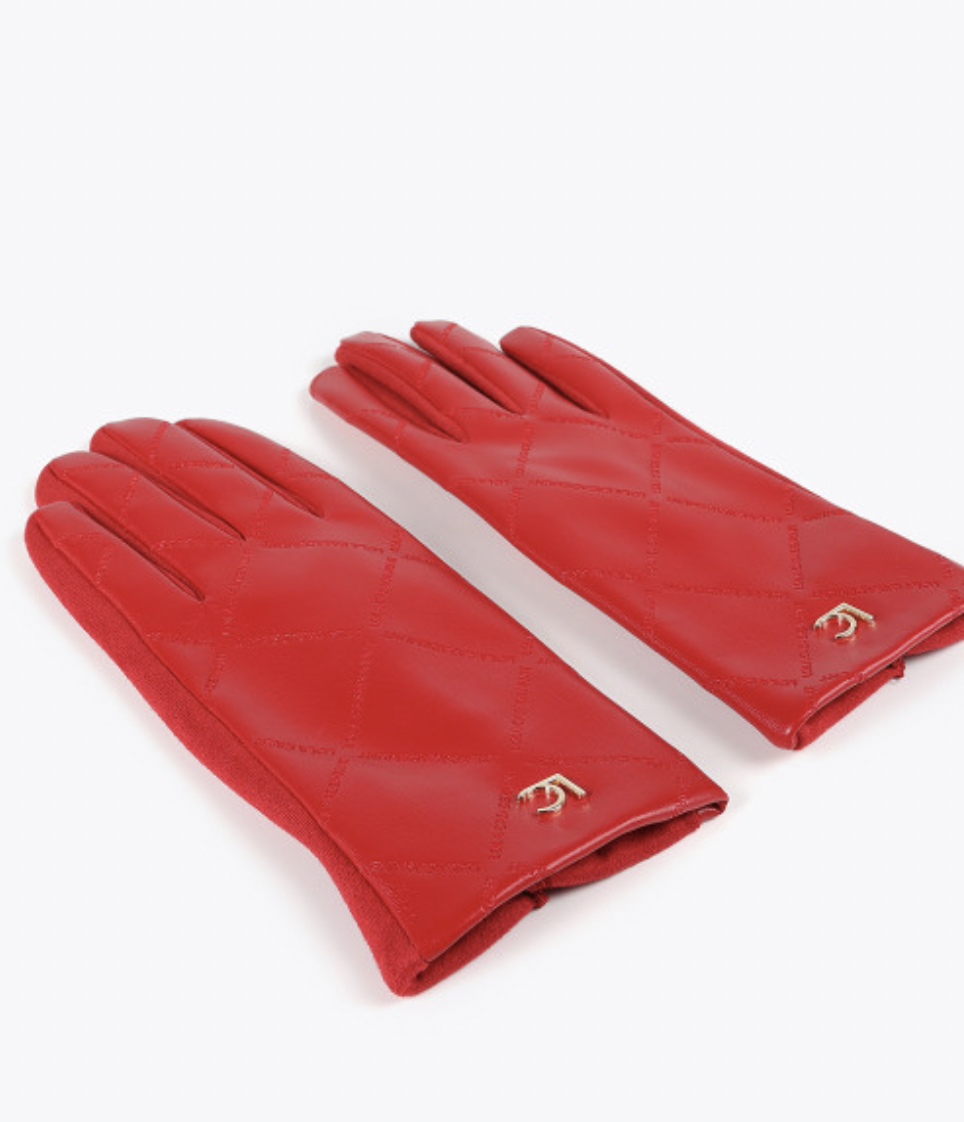 LOLA RED MONOGRAM GLOVES
