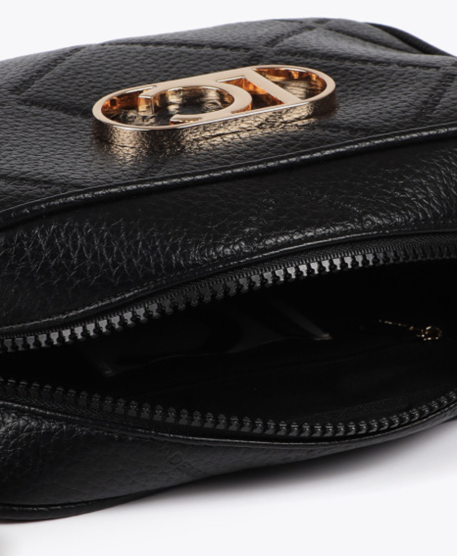 RAINA BLACK MEDIUM CROSSBODY BAG
