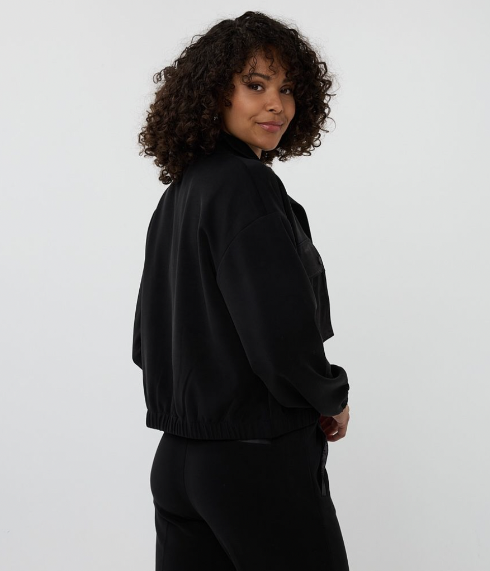 EMER BLACK AND SATIN POCKET JACKET