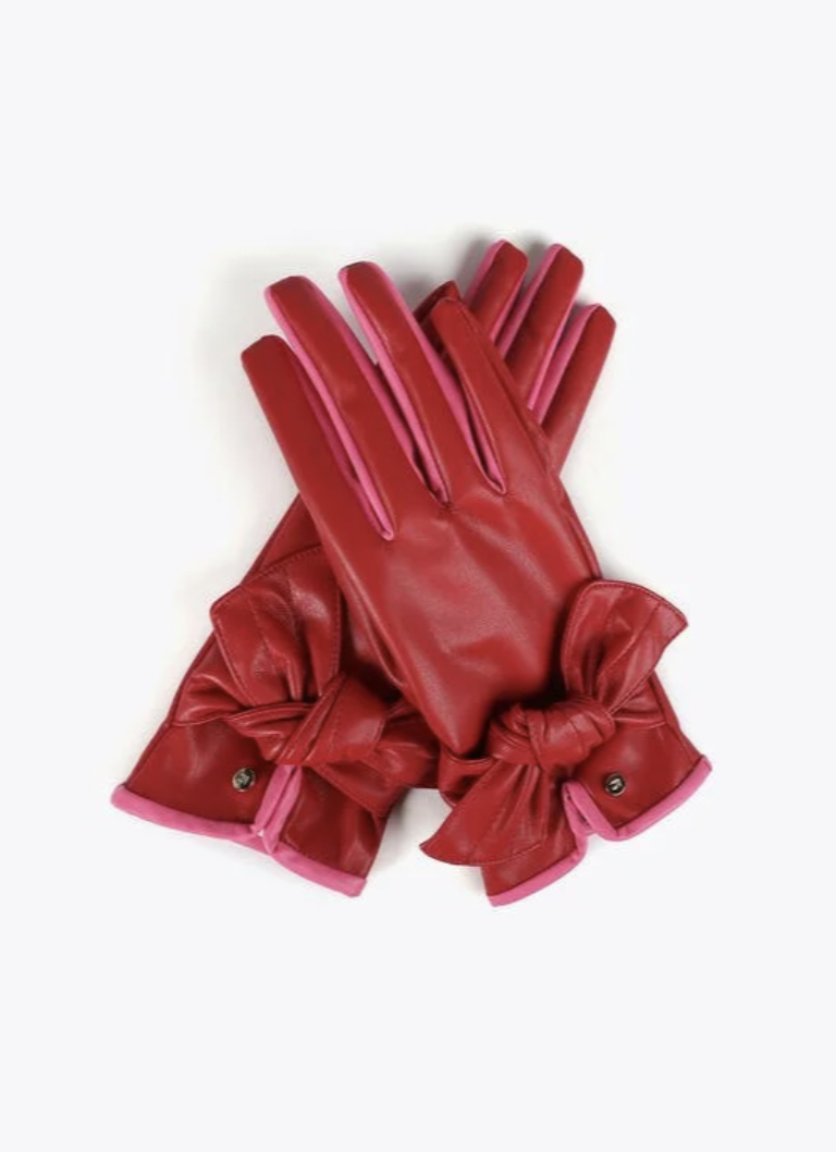 LOLA CASA MIA RED & PINK BOW GLOVE