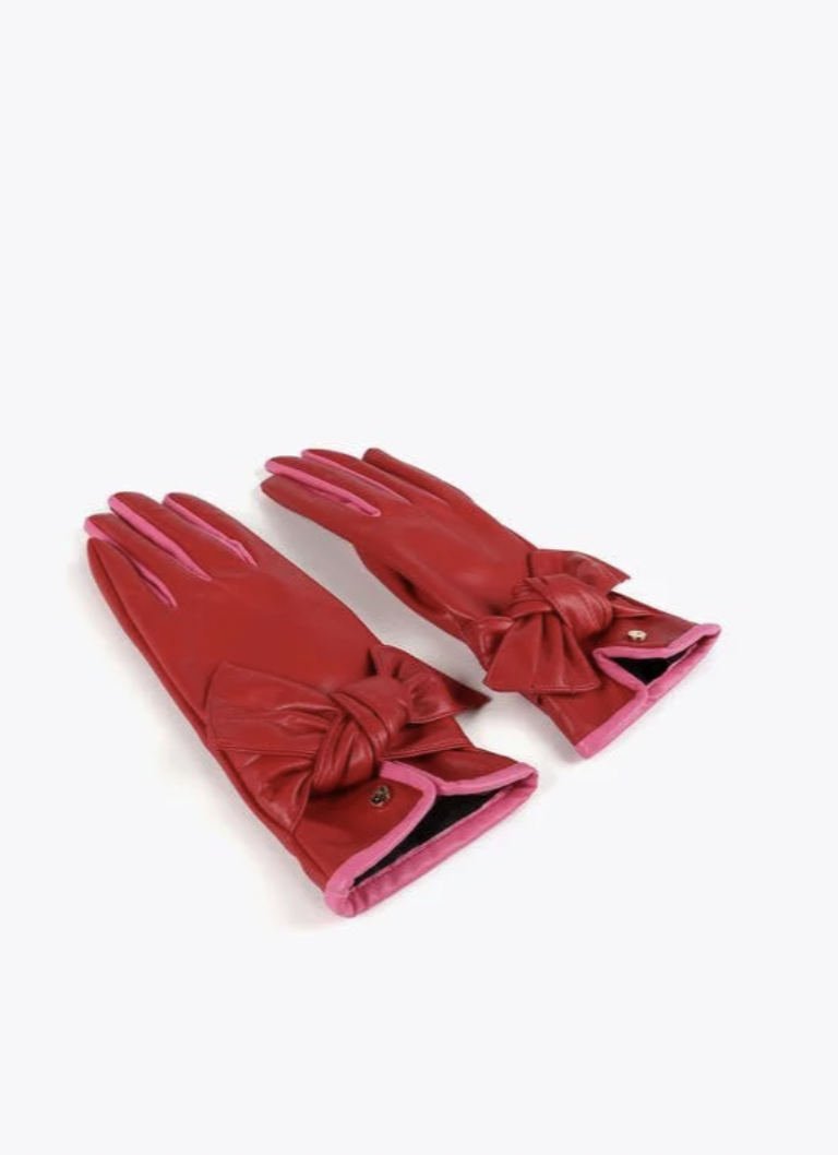 LOLA CASA MIA RED & PINK BOW GLOVE