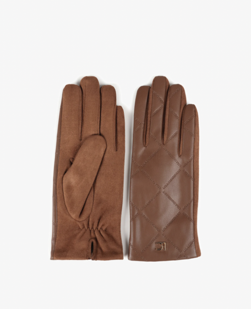 LOLA CASA EVE BROWN MONOGRAM GLOVE