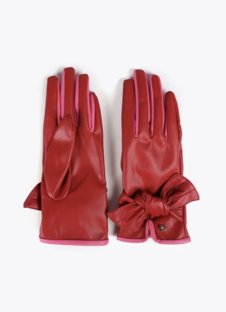 LOLA CASA MIA RED & PINK BOW GLOVE