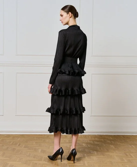 KIM BLACK RUFFLE DRESS