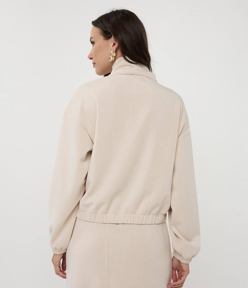 EMER CREAM AND SATIN POCKET JACKET