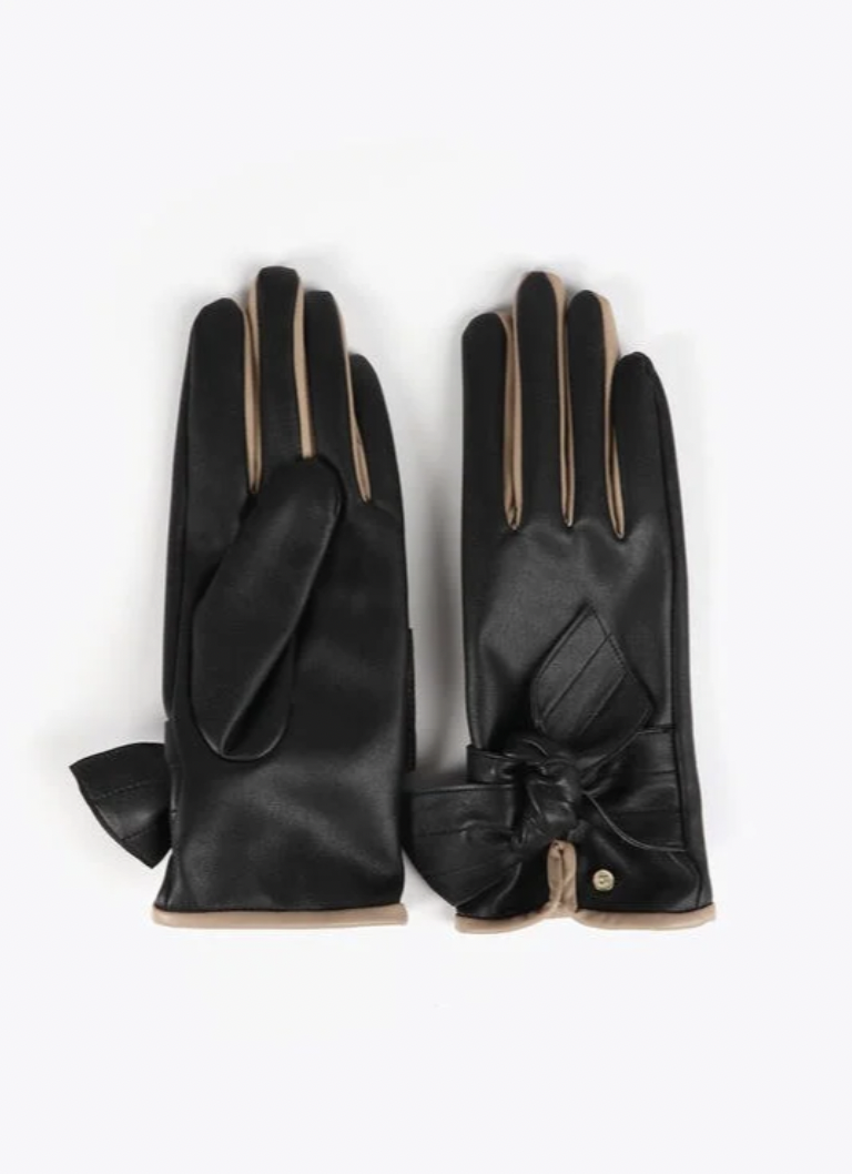 LOLA CASA MIA BLACK & CREAM BOW GLOVE